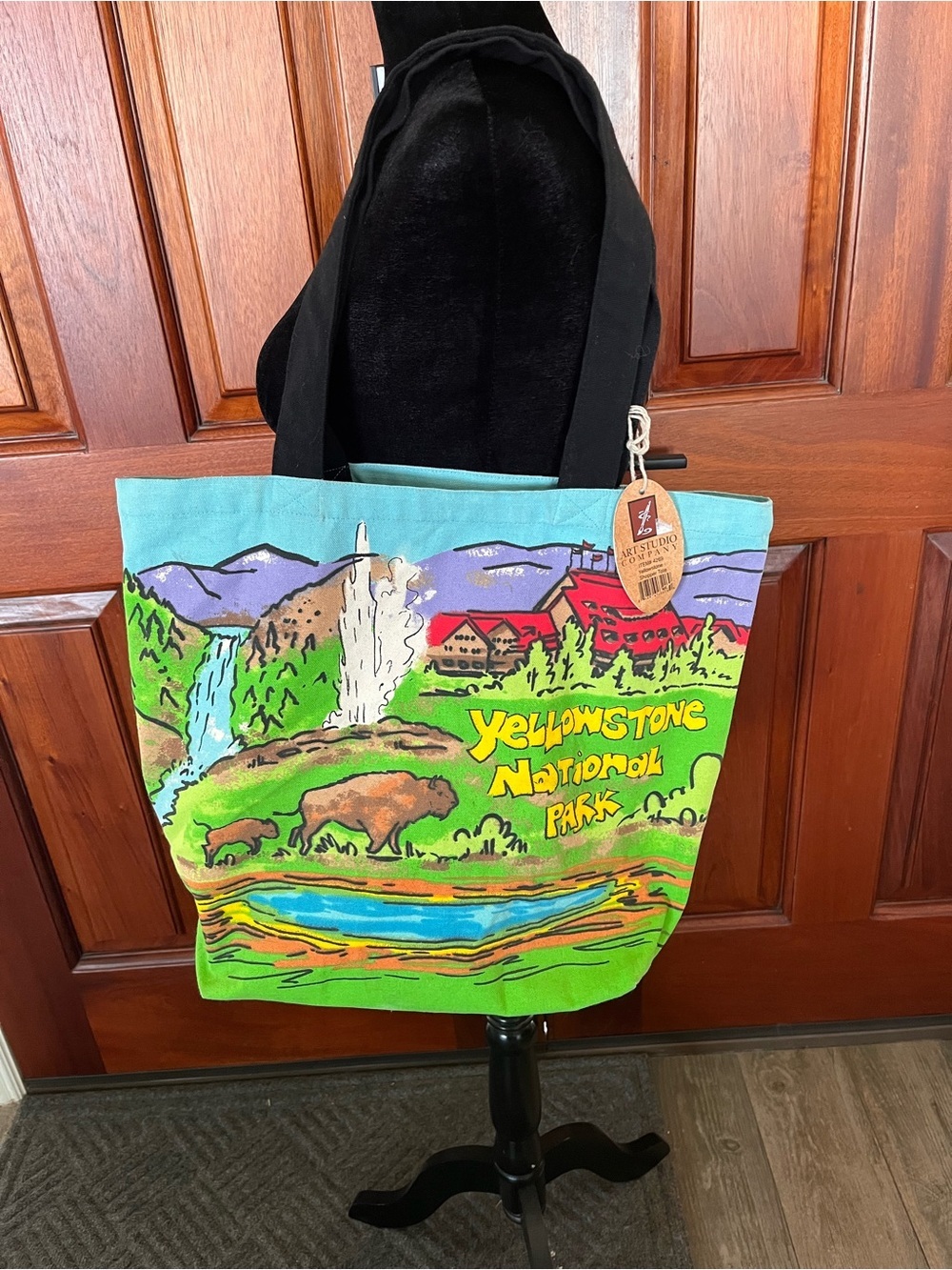 Yellowstone National Park Canvas Large Tote Bag-NWT Art studio Company bright!!